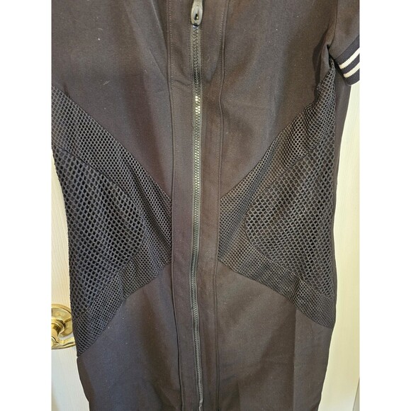Sao Paulo Anthropologie Bodycon Zip Front Dress 36 Medium Sheath Black Mesh - Picture 4 of 13
